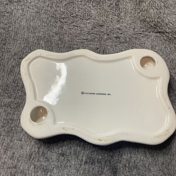 Hallmark Snowman Salt& Pepper Shaker with Jingle Bell 3 Piece Glitter Base Set - Picture 5 of 9